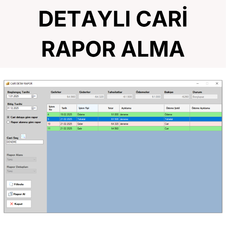 Cari Takip ve Gelir-Gider Yönetim Programı | 35CC Cari Takip Pro