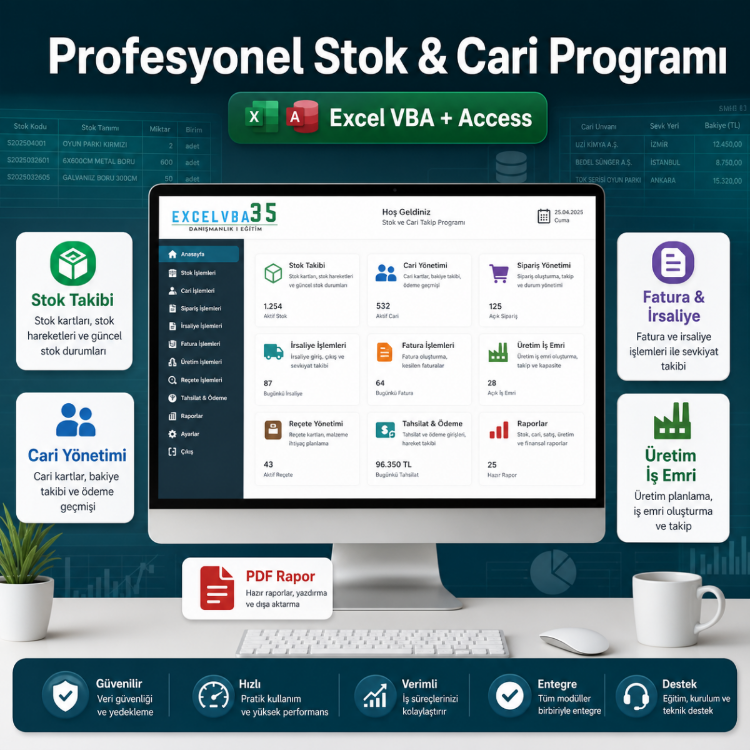 Profesyonel Stok ve Cari Takip Programı | Üretim Takip Programı | Depo Takip Programı