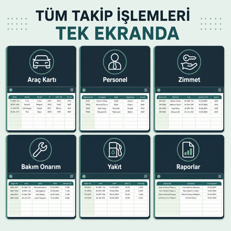 Excel Araç Takip Programı | Mac ve Windows Uyumlu