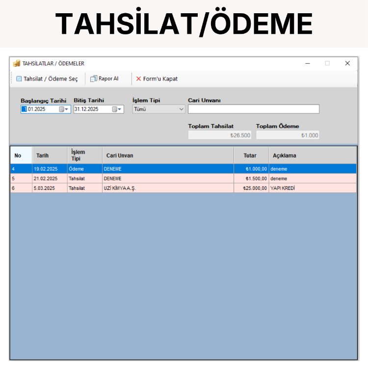 Cari Takip ve Gelir-Gider Yönetim Programı | 35CC Cari Takip Pro