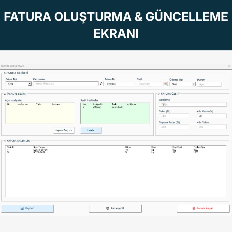 Profesyonel Stok ve Cari Takip Programı | Üretim Takip Programı | Depo Takip Programı
