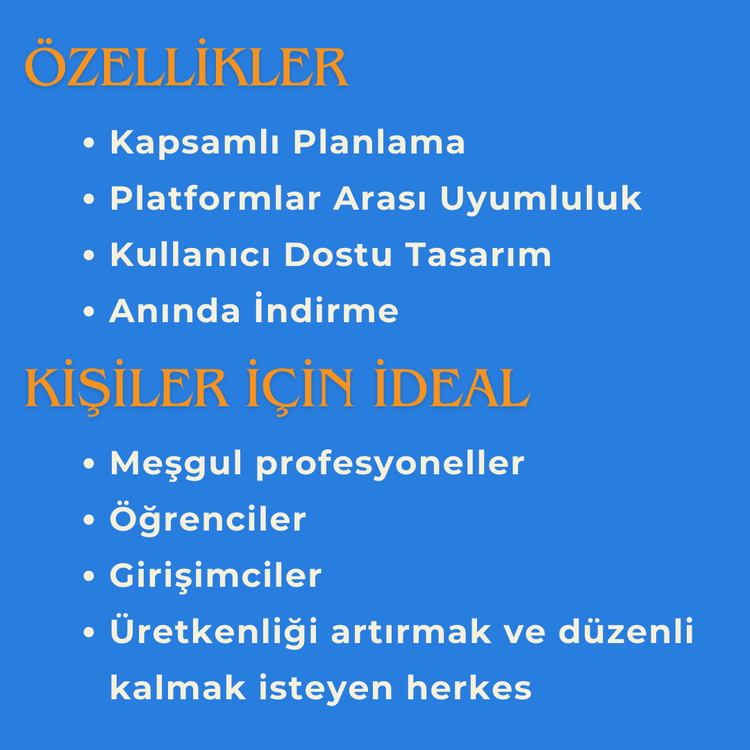 Kişisel Planlayıcı | Kişisel Kontrol Listesi