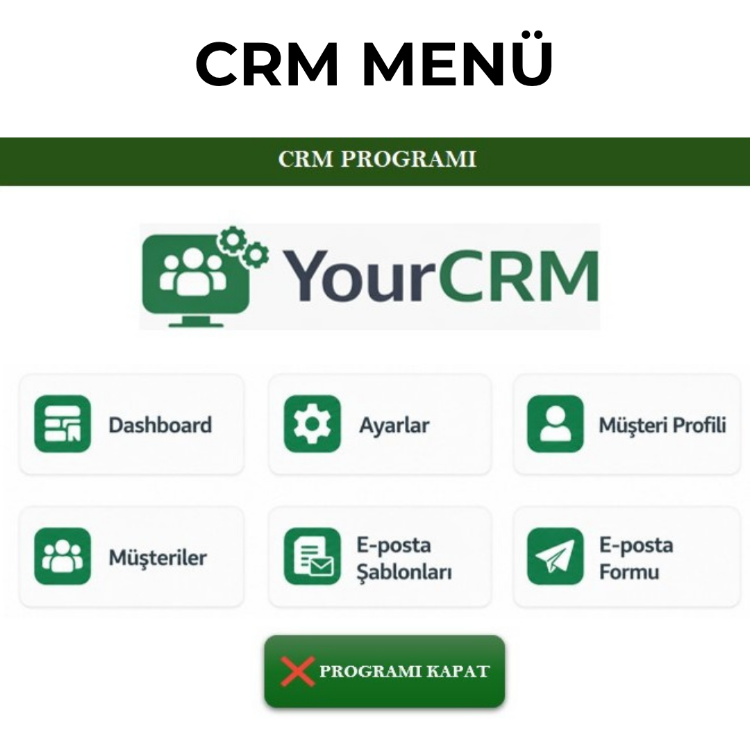 Excel Tabanlı CRM Programı | Müşteri Takip, E-posta Gönderimi ve Dashboard Sistemi