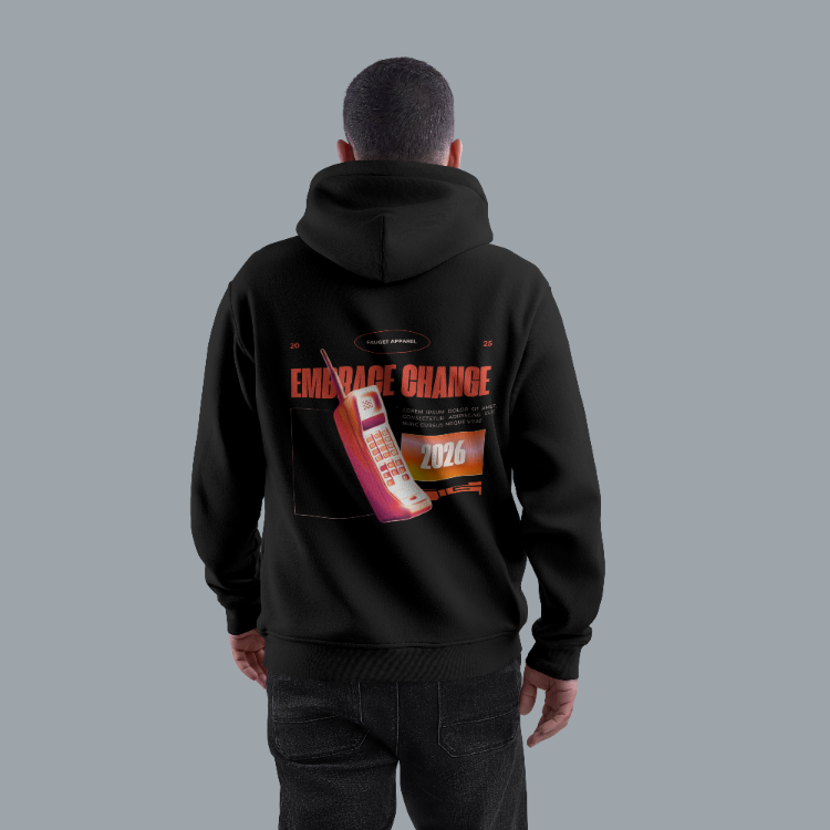 Unisex Kapüşonlu Baskılı Sweatshirt – S8M2