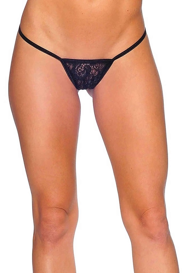 Siyah Dantelli Tanga EXVY1164