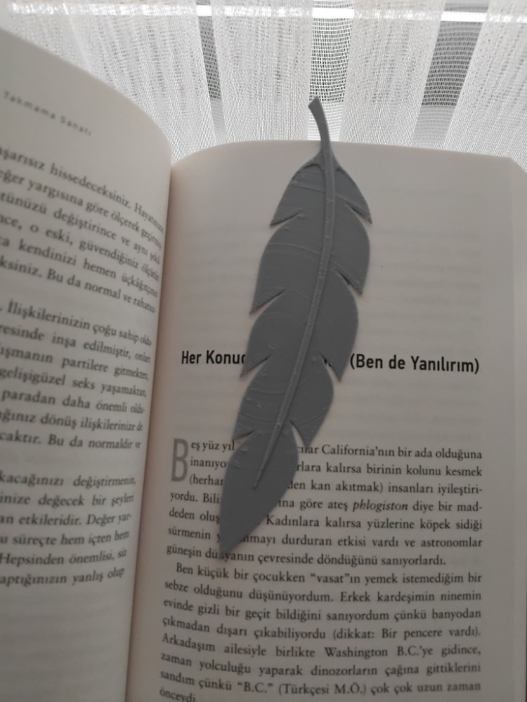 Kuş tüyü formlu Kitap ayracı