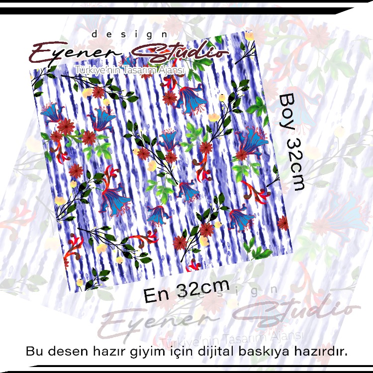 Dijital çiçekler ve bahçe desen tasarımı