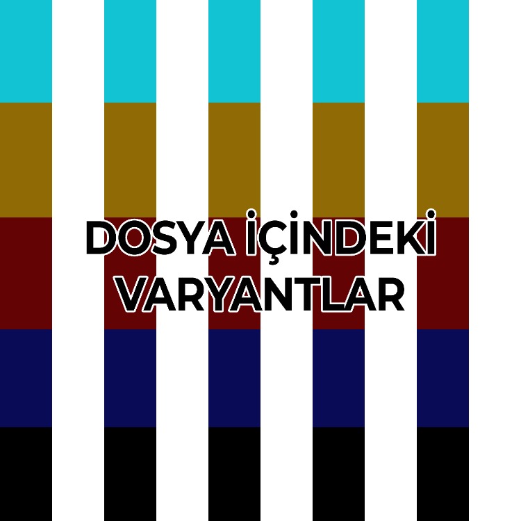 5 cm Siyah 5 cm Beyaz Çizgi desen ve 5 Varyant Dahil