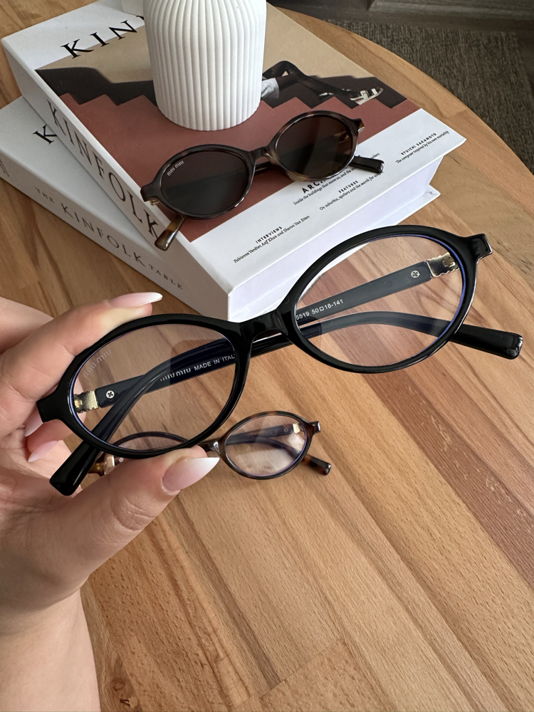Miu Miu Oval Siyah Mavi Işık Filtreli Gözlük E01S04RA