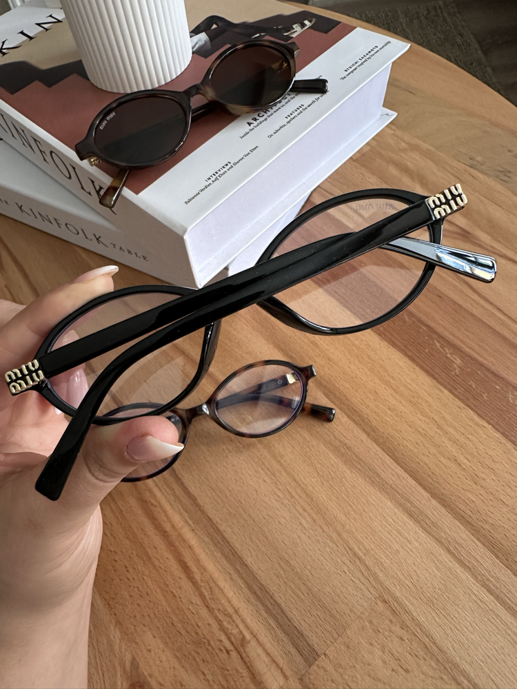 Miu Miu Oval Siyah Mavi Işık Filtreli Gözlük E01S04RA