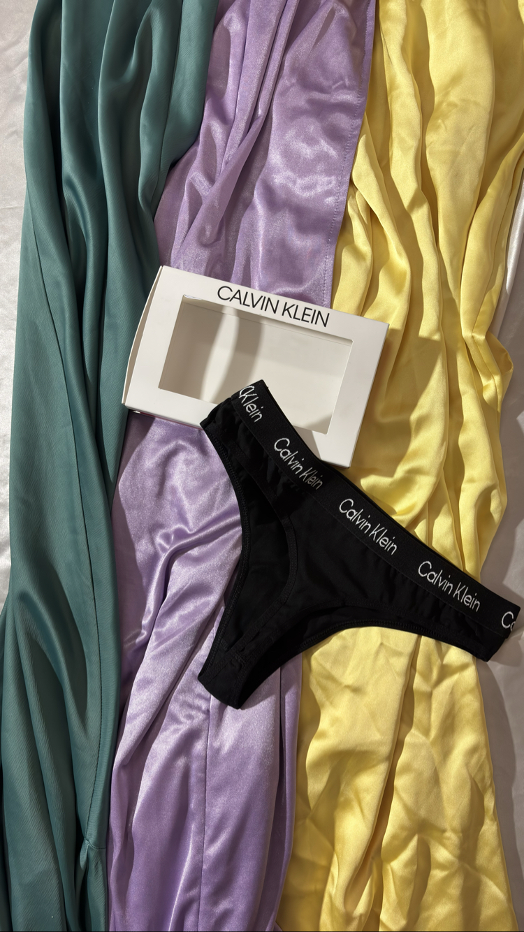 Calvin Klein siyah Renk Pamuklu Thong Seti