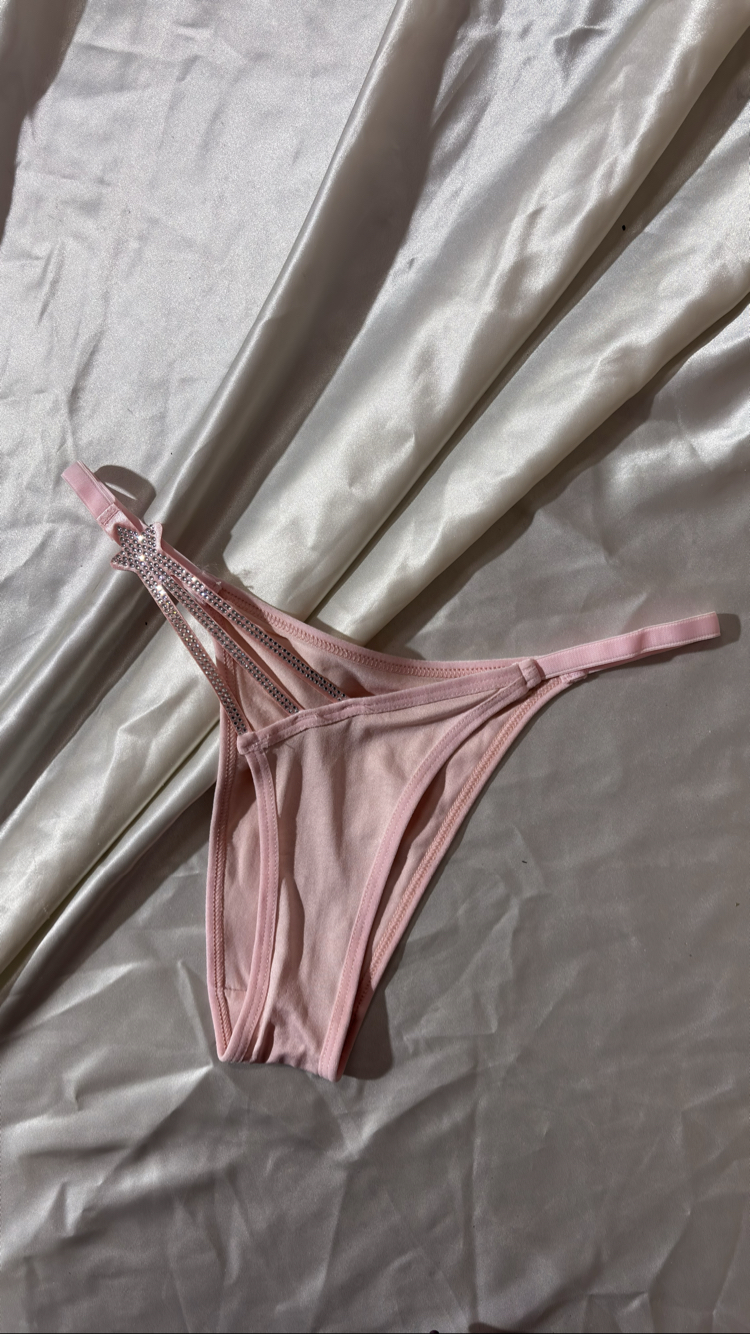 Pembe yıldız detaylı push-up dolgulu sütyen takımı