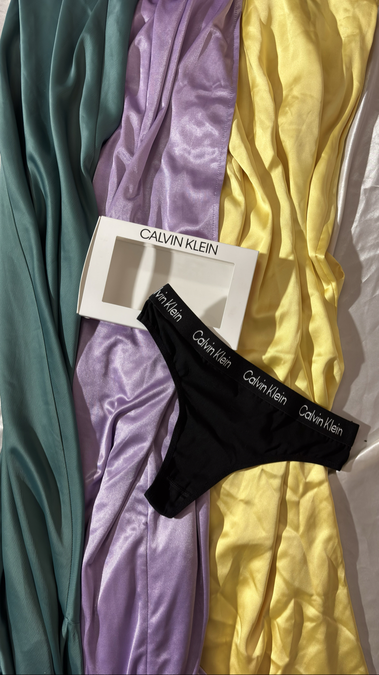 Calvin Klein siyah Renk Pamuklu Thong Seti