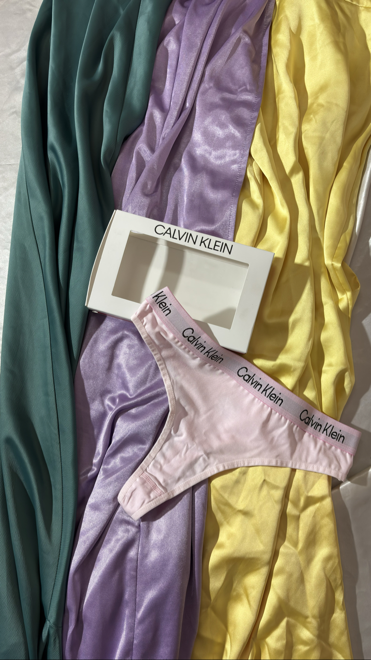 Calvin Klein toz pembe Renk Pamuklu Thong Seti