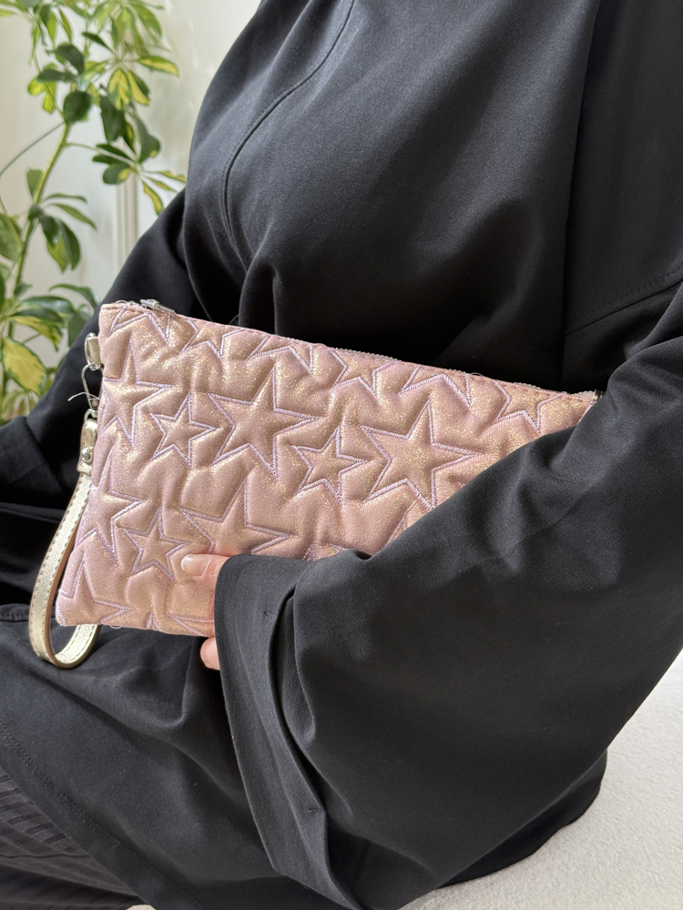 Yıldızlı clutch pembe