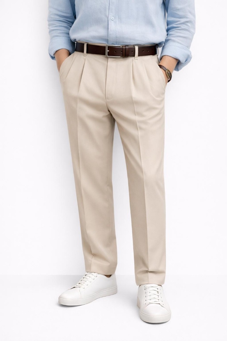 Erkek Bej Baggy Pantolon