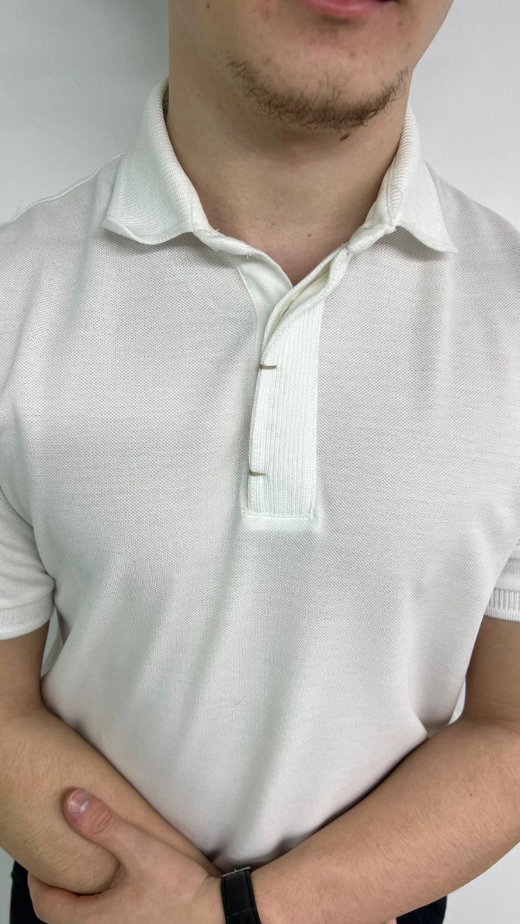 Erkek Beyaz Detaylı Polo T-Shirt