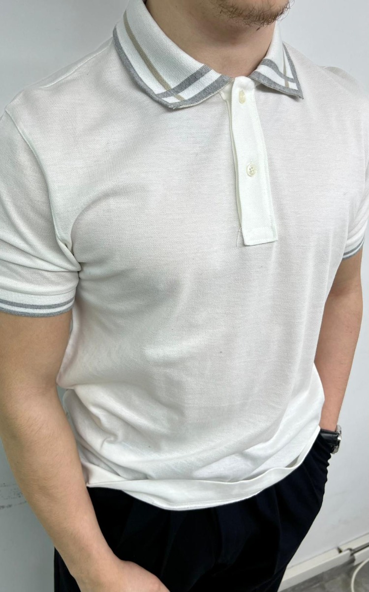 Erkek Yaka,Kol Desenli Polo T-Shirt