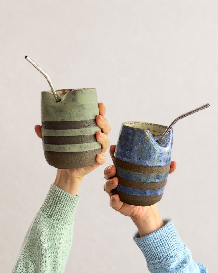 Pipetli Stoneware Bardak