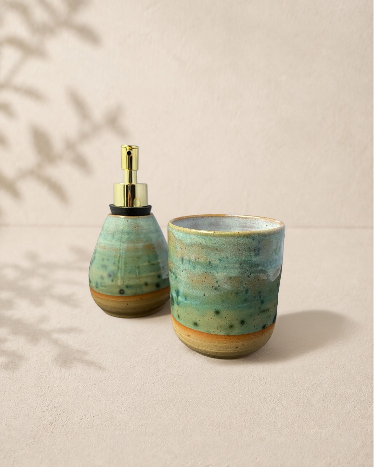 3'lü Stoneware Banyo Seti
