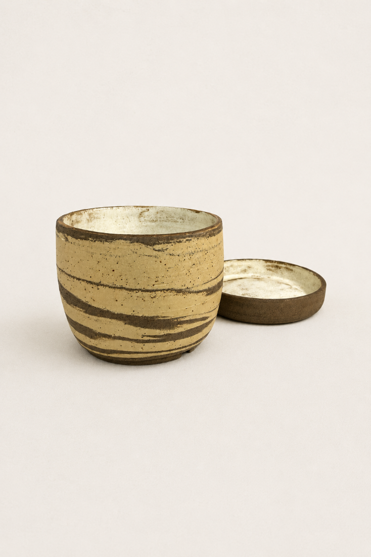 Stoneware Saksı + Tabak Seti
