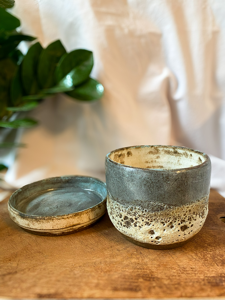 Stoneware Saksı & Tabak Seti