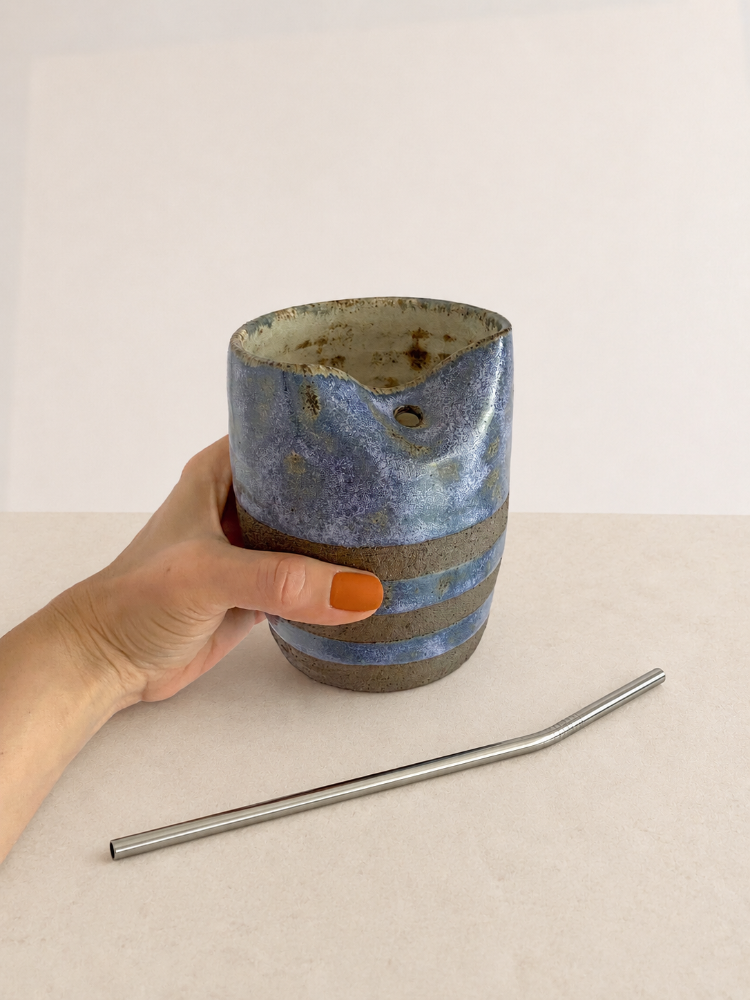 Pipetli Stoneware Bardak