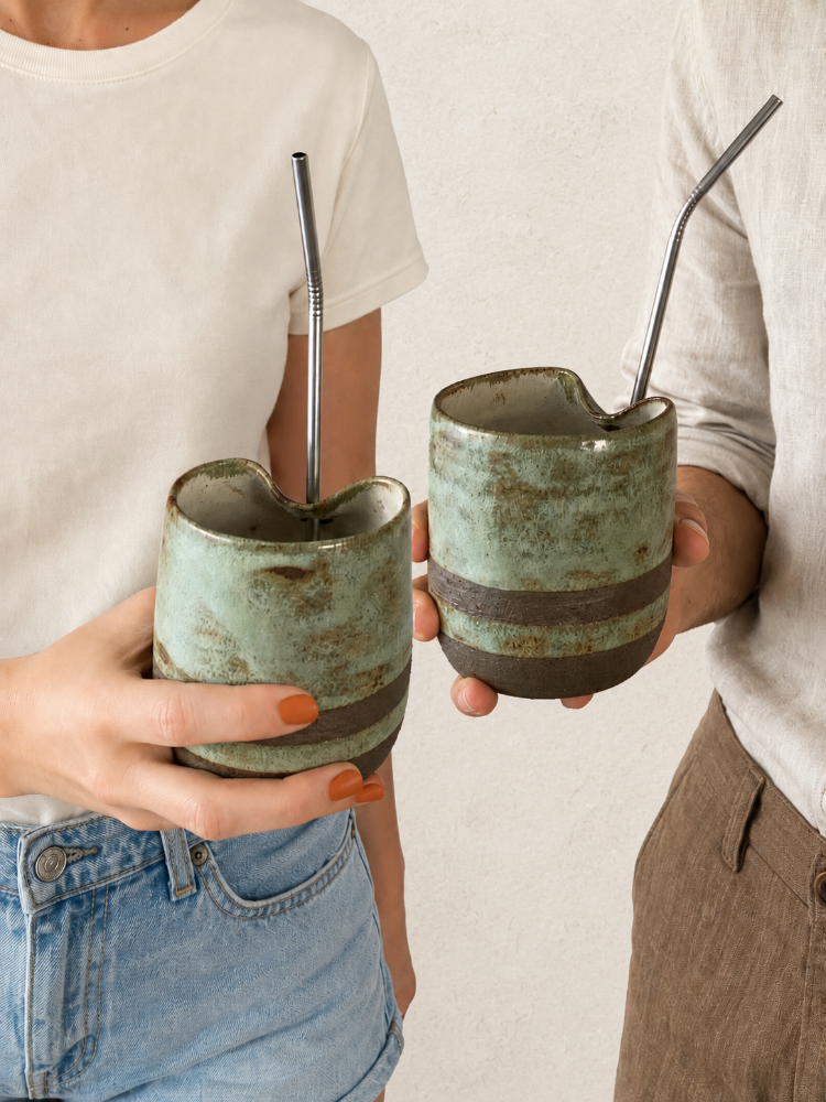 Pipetli Stoneware Bardak