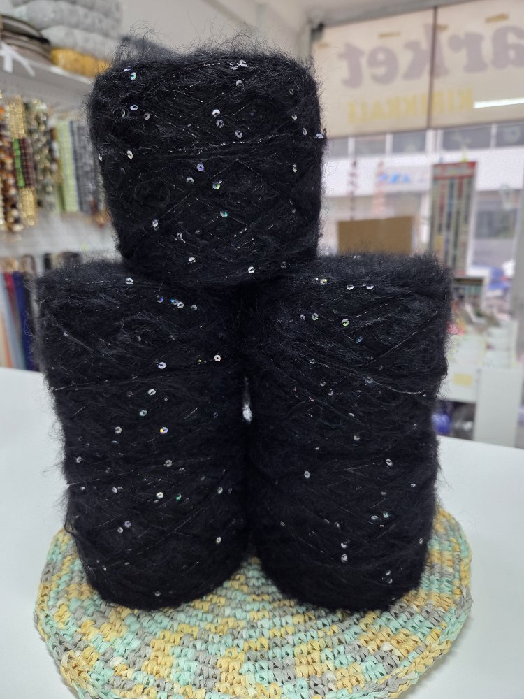 Siyah Gümüş Pullu Moher 600gr