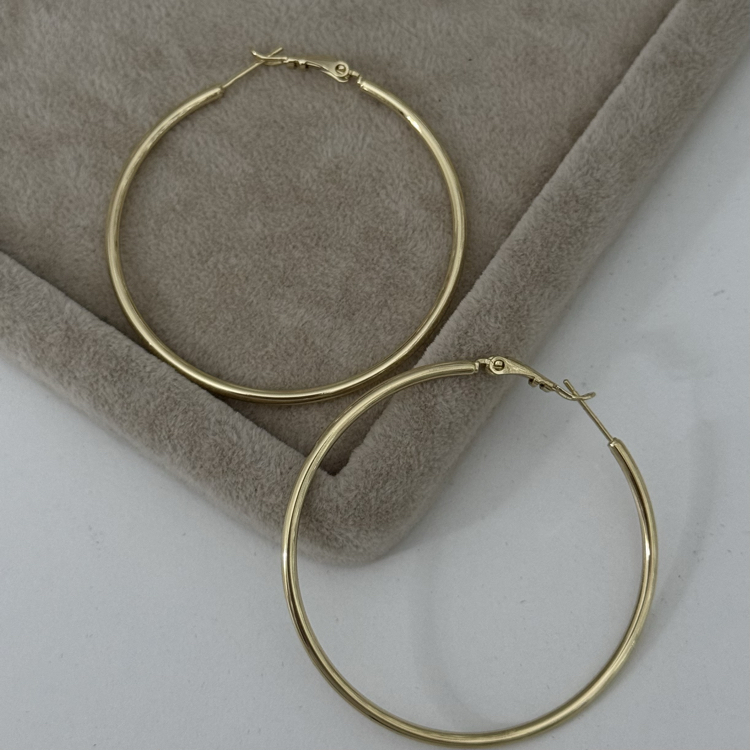 Xuping 4,5 cm İnce Boru Halka Küpe
