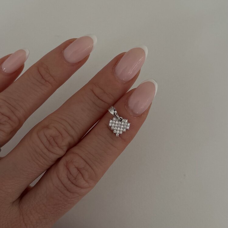 Xuping Silver Mini Piksel Kalp Kolye Ucu