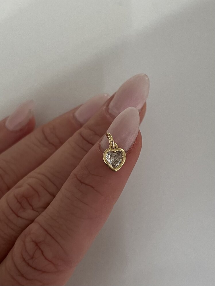 Altın Kaplama Sıvama Model Mini Kalp Kolye Ucu