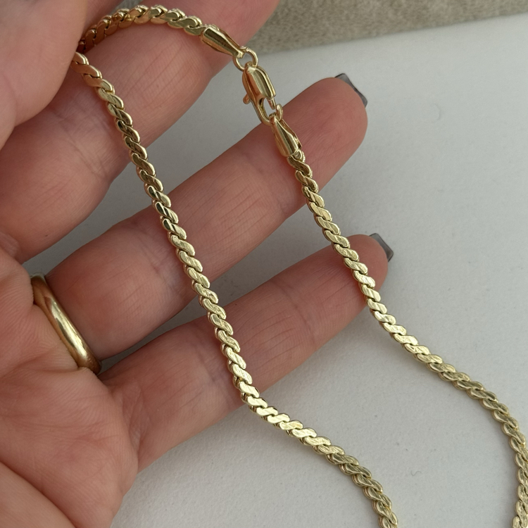 Altın Kaplama 60 cm S Model Kolye