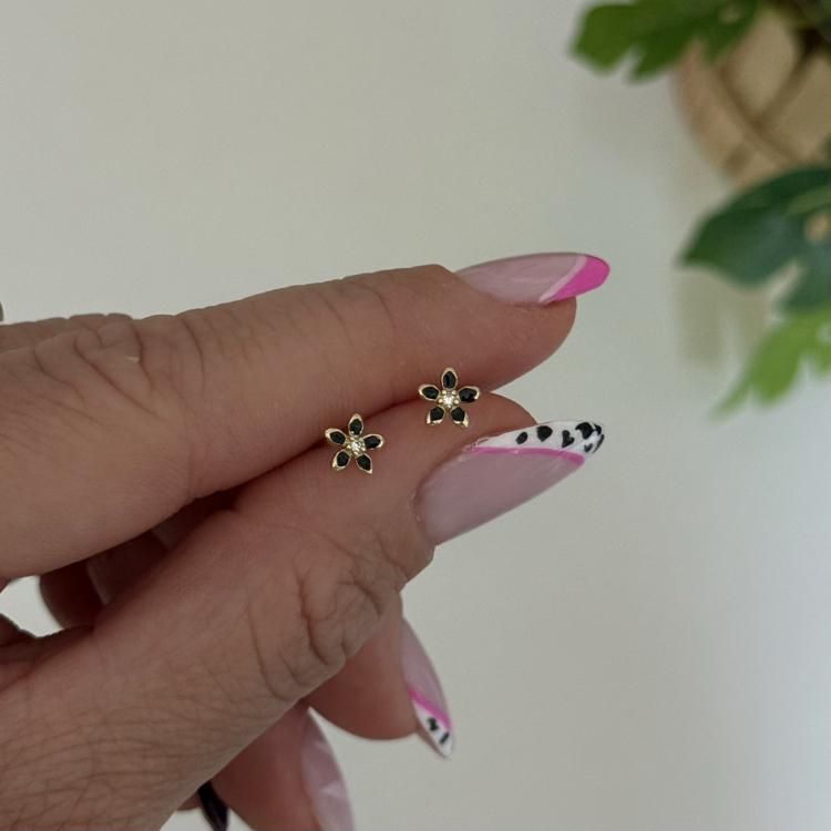 Xuping Mini Black Flower Küpe