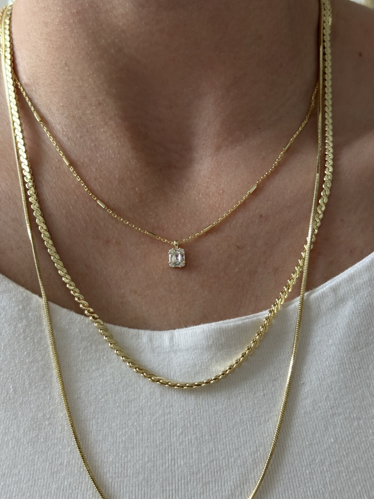 Altın Kaplama Mini Baget Choker Kolye