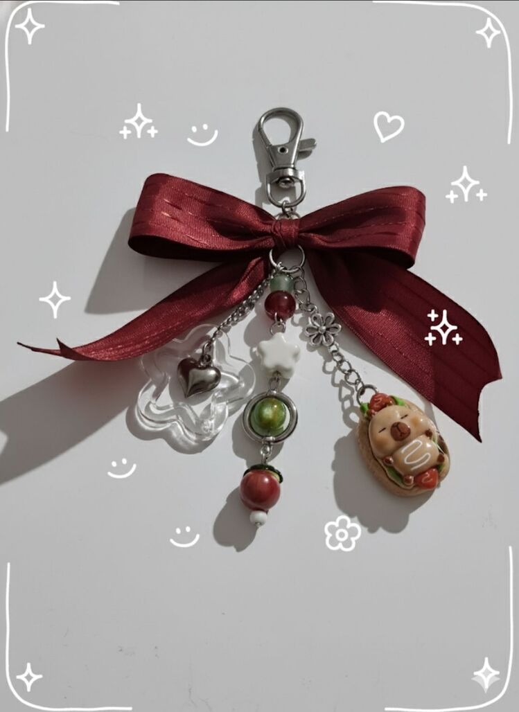 burgundy capybara charms