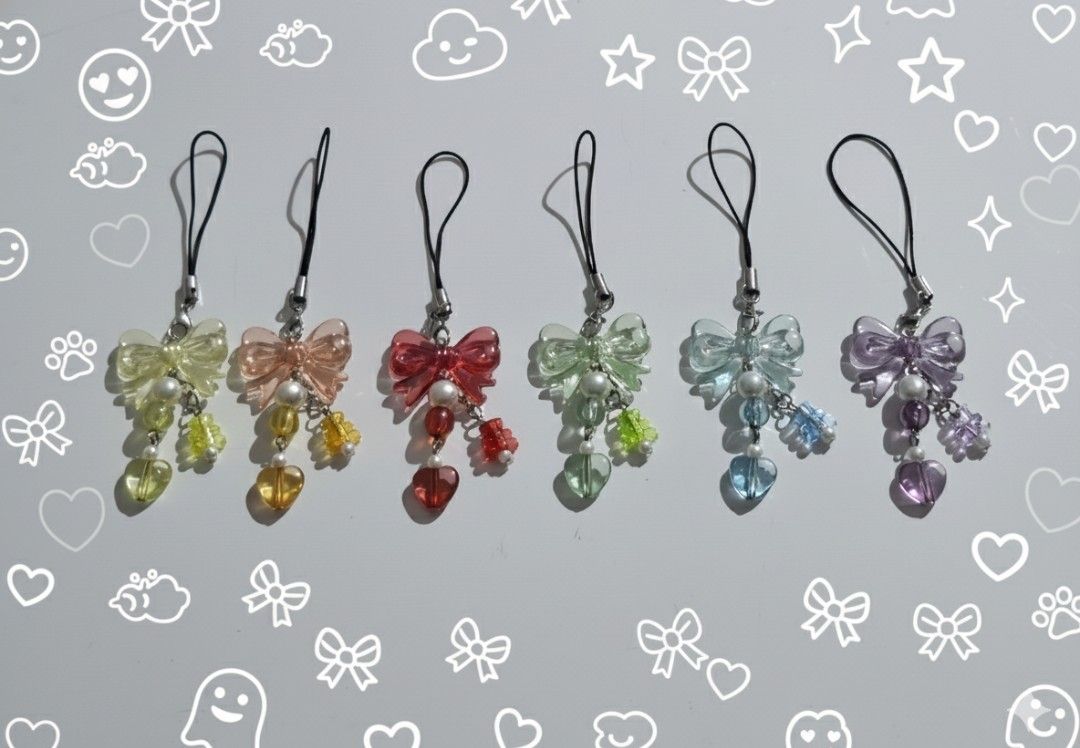 Bow Teddy Phone Charms