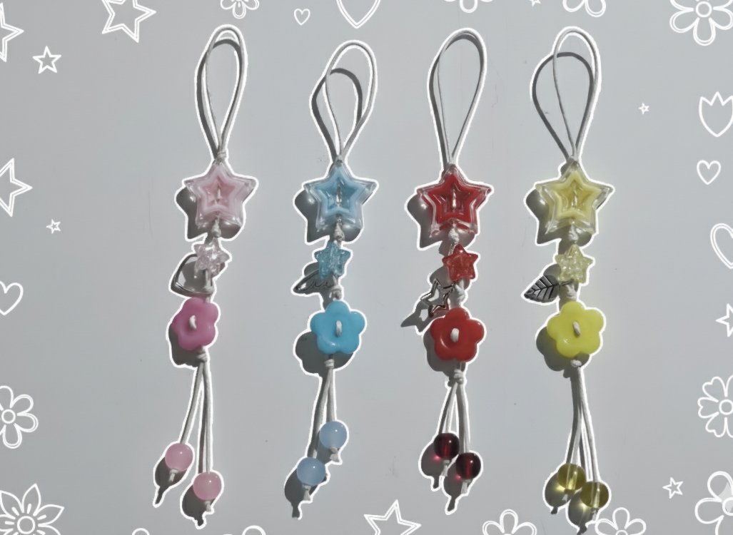 Star Button Phone Charm