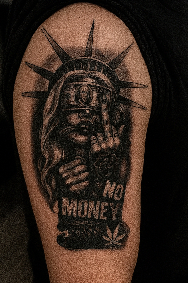 “No Money” – Özgürlük, Para ve Protesto Temalı Dövme