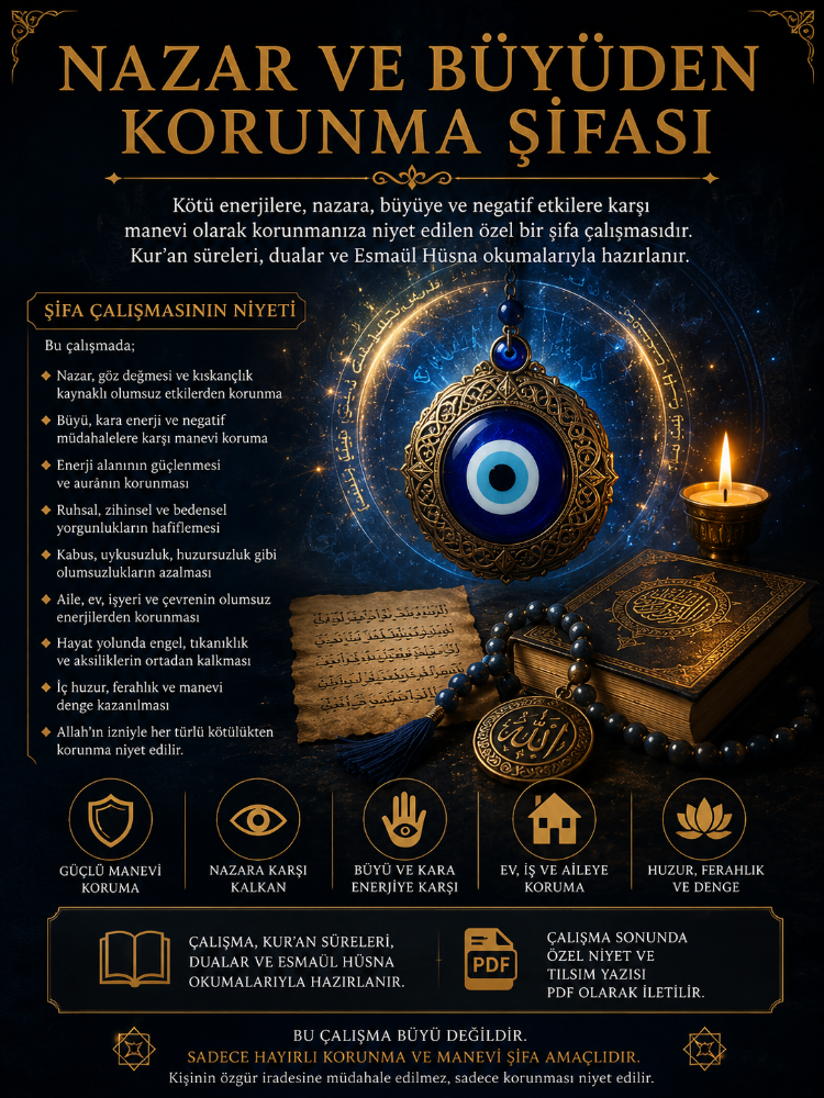 NAZAR VE BÜYÜDEN MANEVİ KORUNMA ŞİFASI