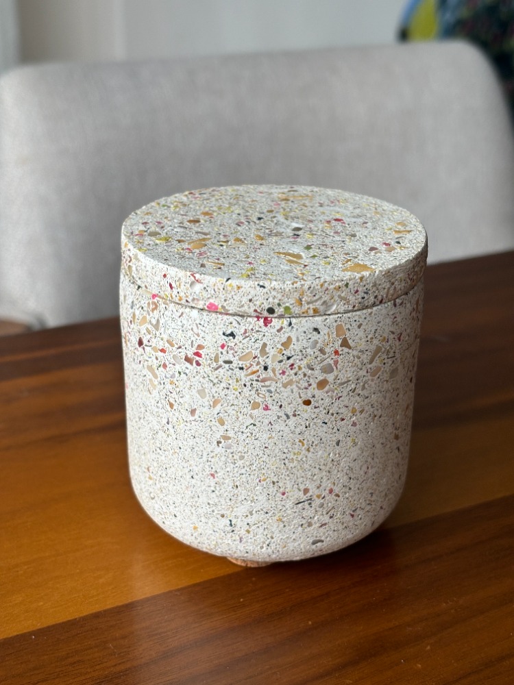Renkli Taşlı Terrazzo Kavanoz 