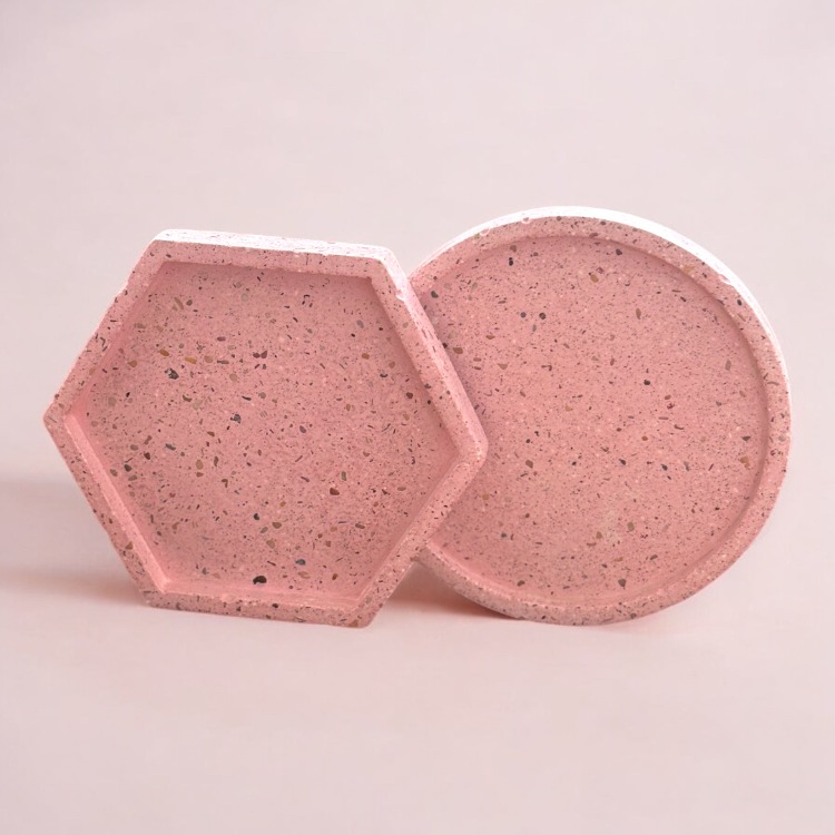 Form – 2’li Beton Bardak Altlığı Seti | Şeker Pembe