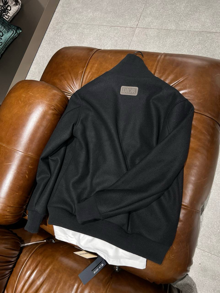 Dior Kaşe Siyah Bomber Ceket