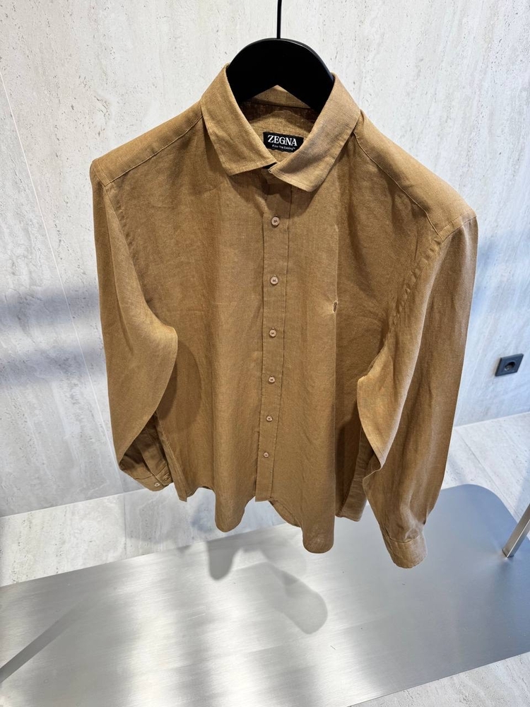 Zegna Toprak Keten Gömlek(Linen)