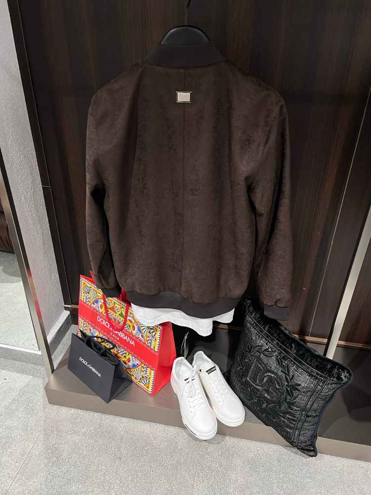 Dolce&Gabbana Kahve Bomber Suet Ceket