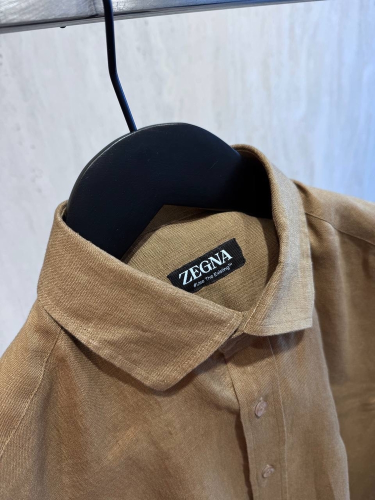 Zegna Toprak Keten Gömlek(Linen)