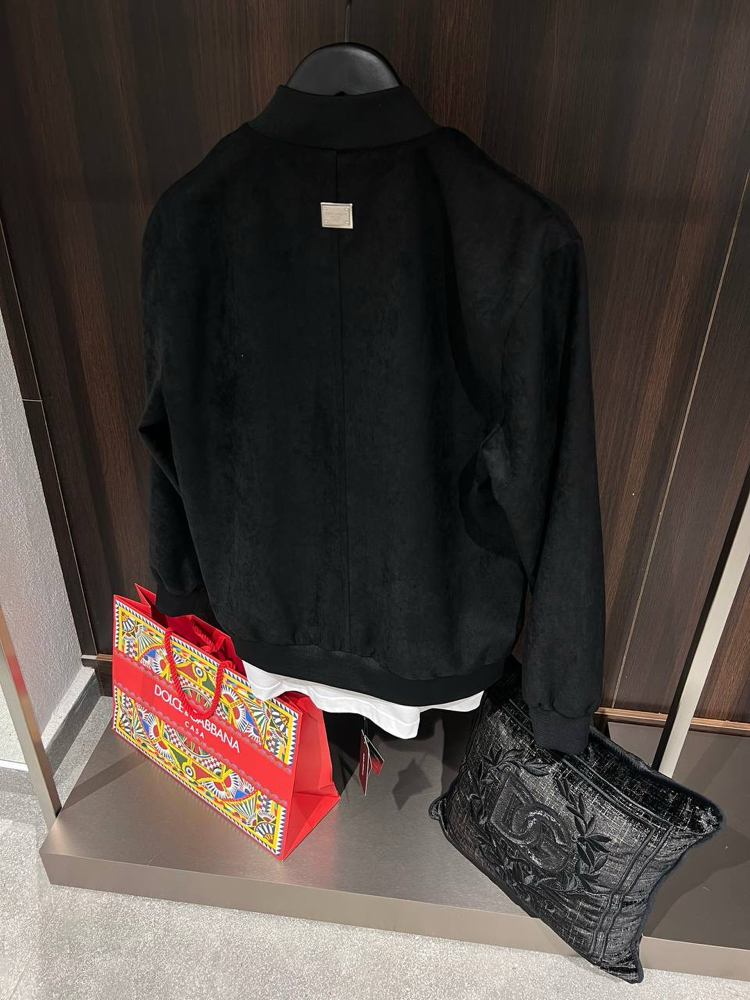 Dolce&Gabbana Siyah Bomber Suet Ceket