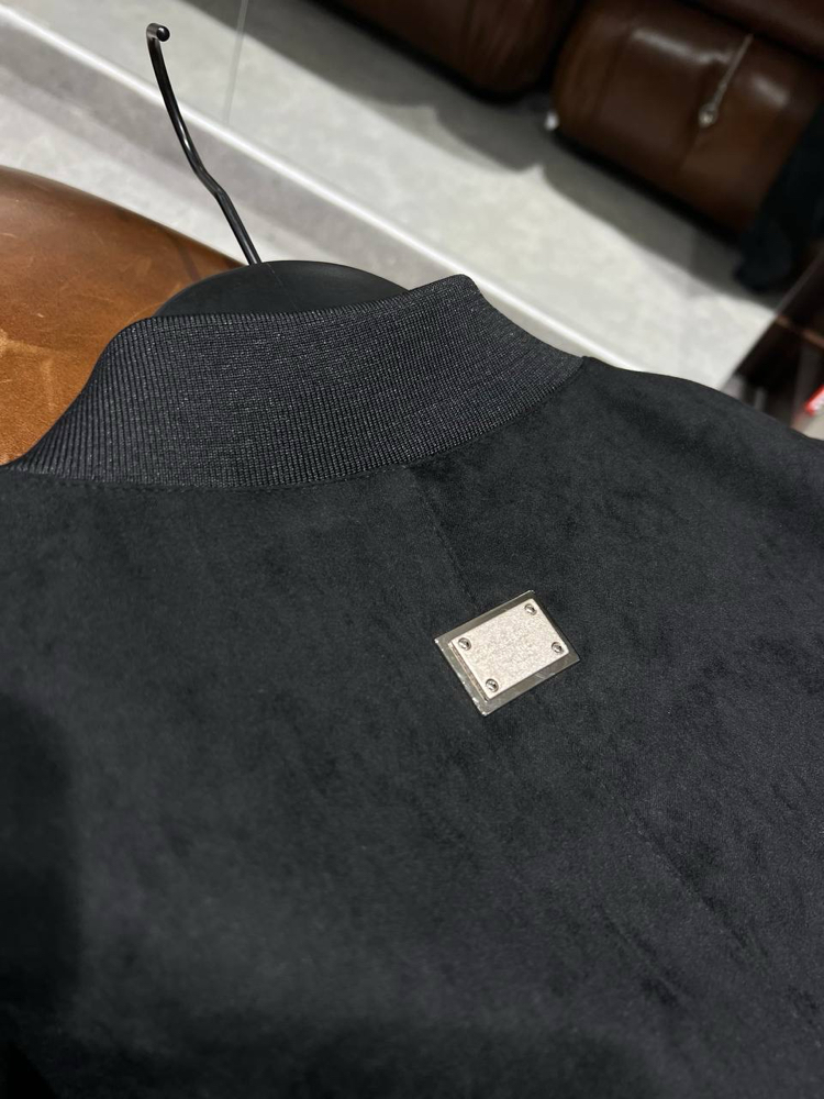 Dolce&Gabbana Siyah Bomber Suet Ceket