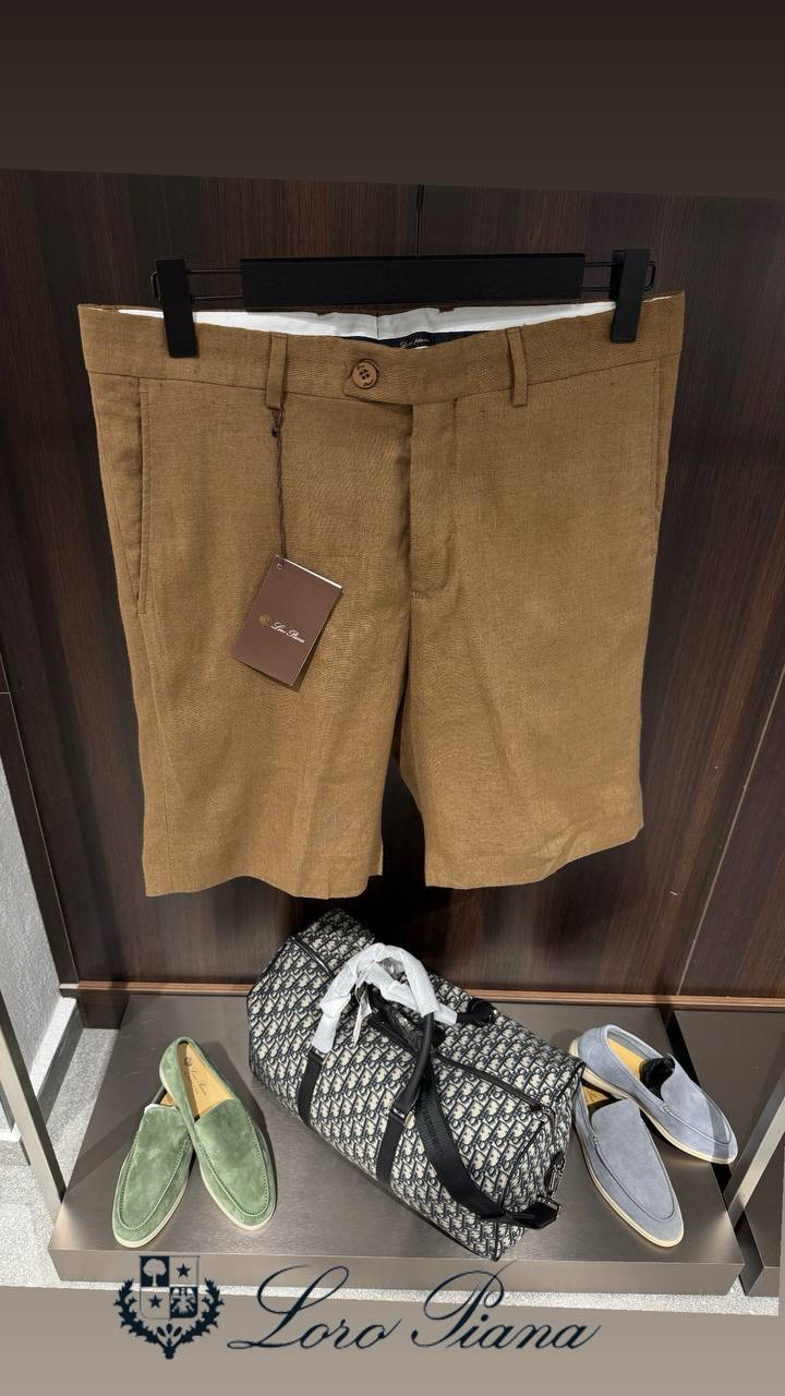 Loro Piana Kahve Keten Şort