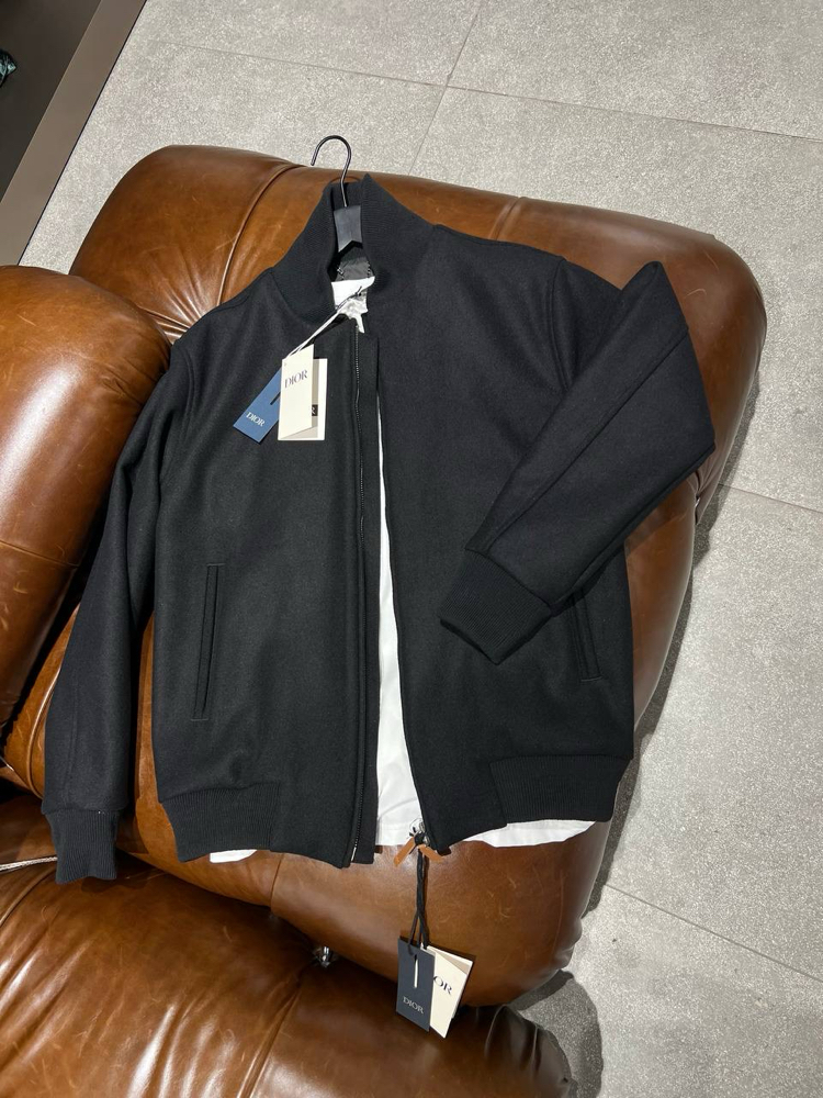 Dior Kaşe Siyah Bomber Ceket